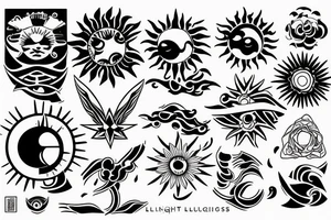 The sun, mighty but gentle. Light and ubiquitos tattoo idea
