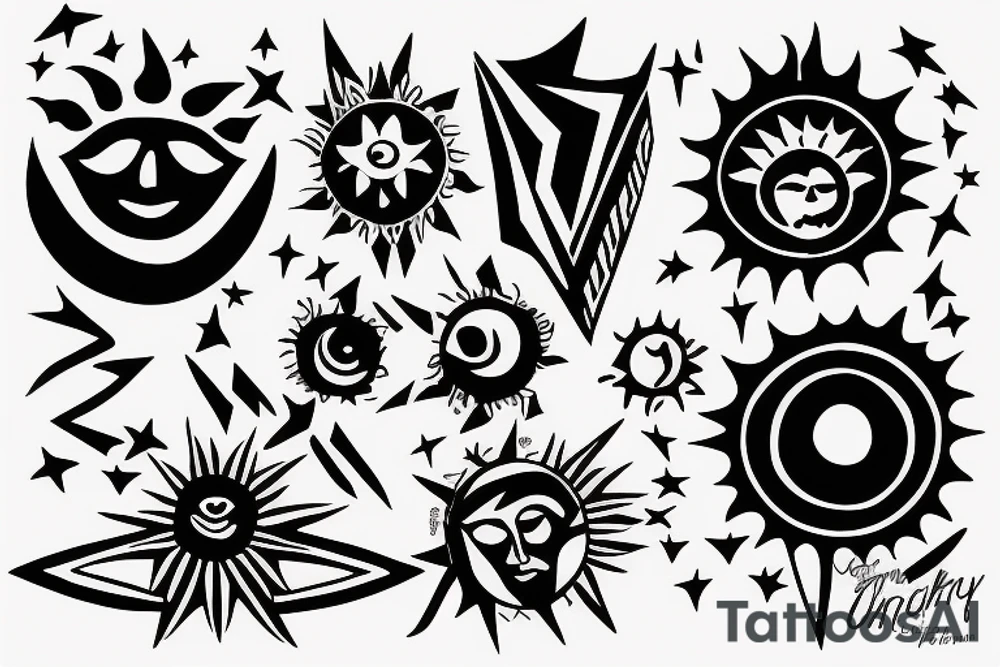 The sun, mighty but gentle. Light and ubiquitos tattoo idea