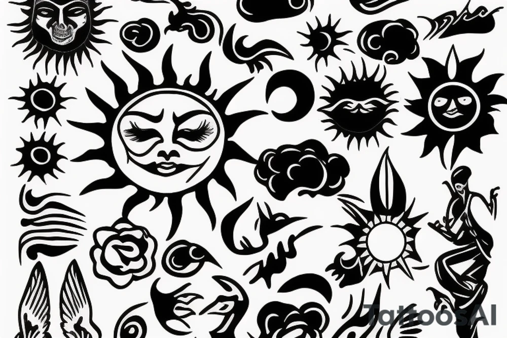 The sun, mighty but gentle. Light and ubiquitos tattoo idea