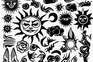 The sun, mighty but gentle. Light and ubiquitos tattoo idea