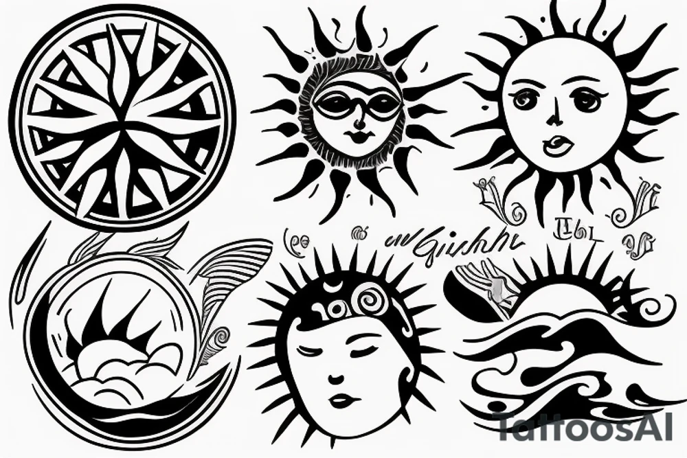 The sun, mighty but gentle. Light and ubiquitos tattoo idea