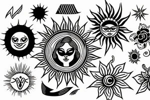 The sun, mighty but gentle. Light and ubiquitos tattoo idea