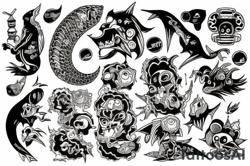 goodzilla in pyama's tattoo idea