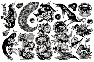 goodzilla in pyama's tattoo idea