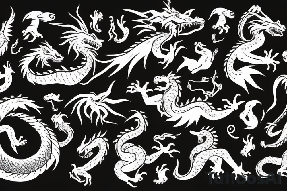 dragon with a dogface tattoo idea