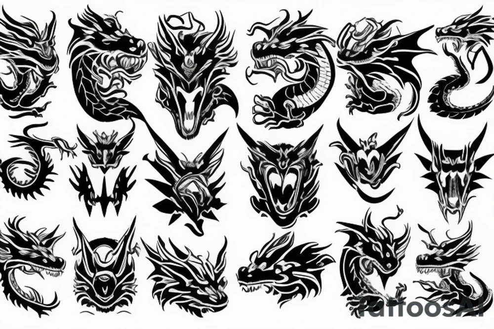 dragon with a dogface tattoo idea