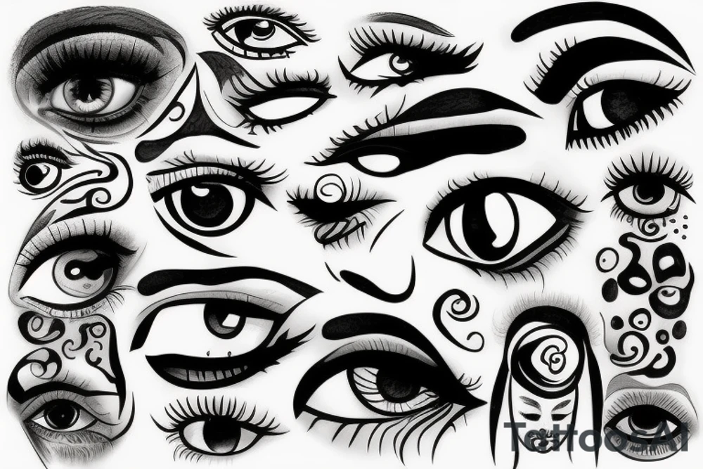 Sun with eye tattoo idea