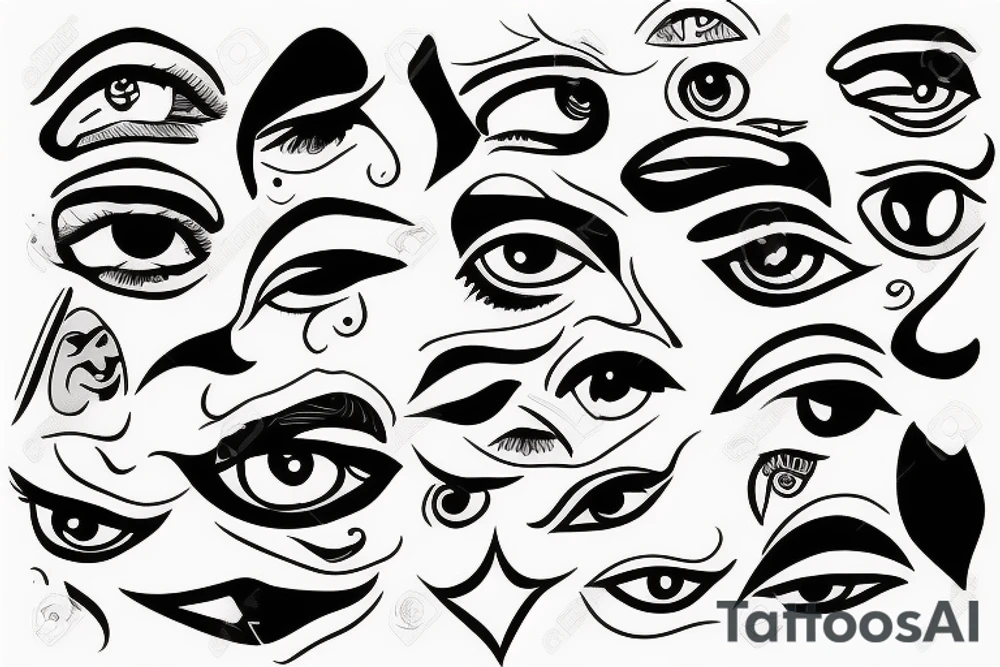 Sun glaring bright with eye tattoo idea