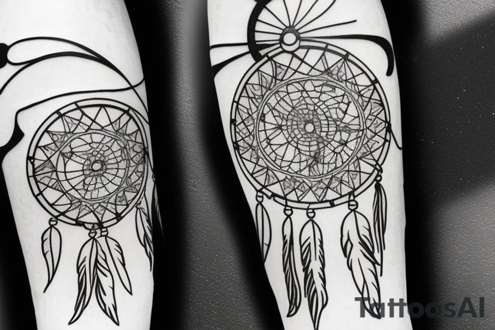 Dream catcher pierced by an arrow  in viking tattoo idea