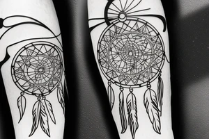 Dream catcher pierced by an arrow  in viking tattoo idea