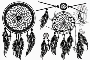 Dream catcher pierced by an arrow  in viking tattoo idea