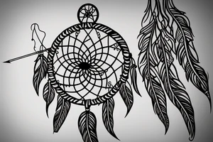 Dream catcher pierced by an arrow  in viking tattoo idea