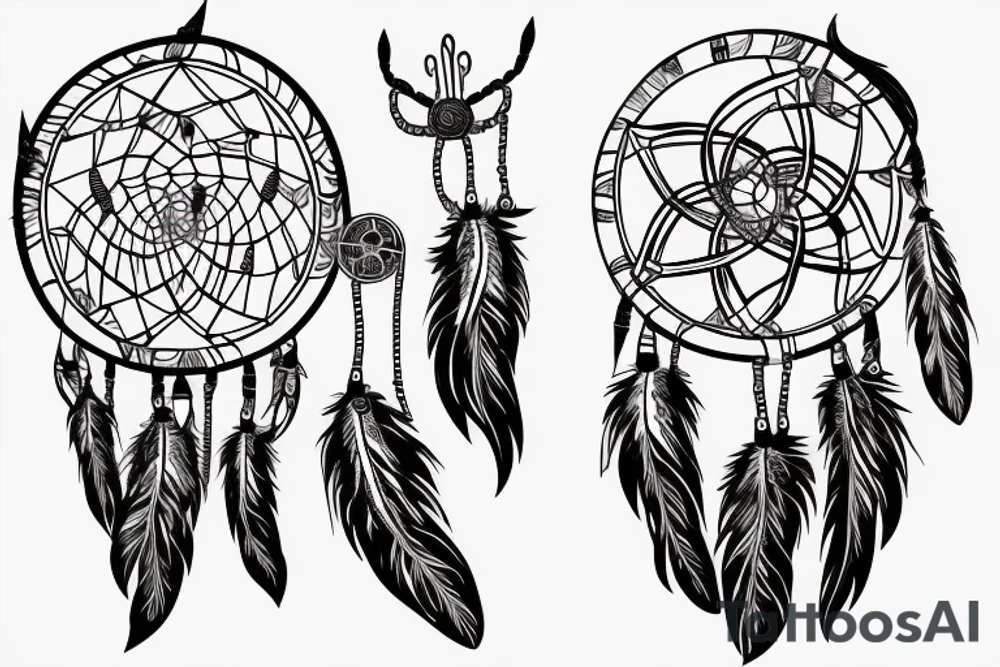 Dream catcher pierced by an arrow  in viking tattoo idea