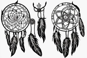 Dream catcher pierced by an arrow  in viking tattoo idea