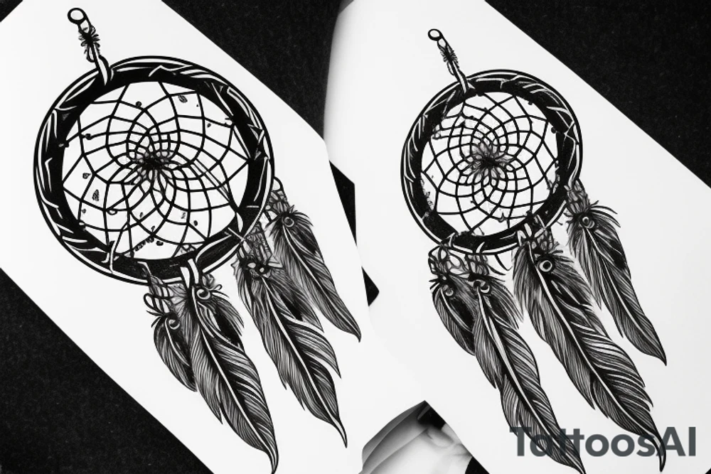 Dream catcher pierced by an arrow in viking tattoo idea Dream catcher pierced by an arrow in viking tattoo idea