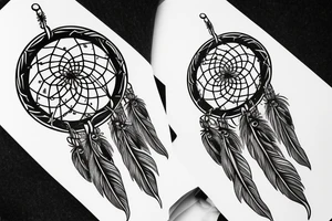 Dream catcher pierced by an arrow  in viking tattoo idea