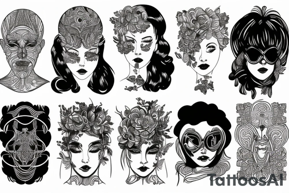 Psychedelic portrait tattoo idea