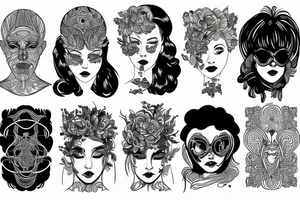 Psychedelic portrait tattoo idea