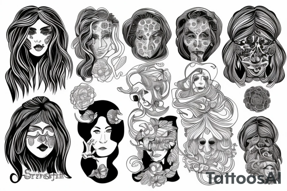 Psychedelic portrait tattoo idea