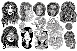 Psychedelic portrait tattoo idea
