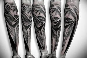 a baseball bat fire tattoo idea