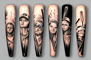 baseball bat campfires tattoo idea