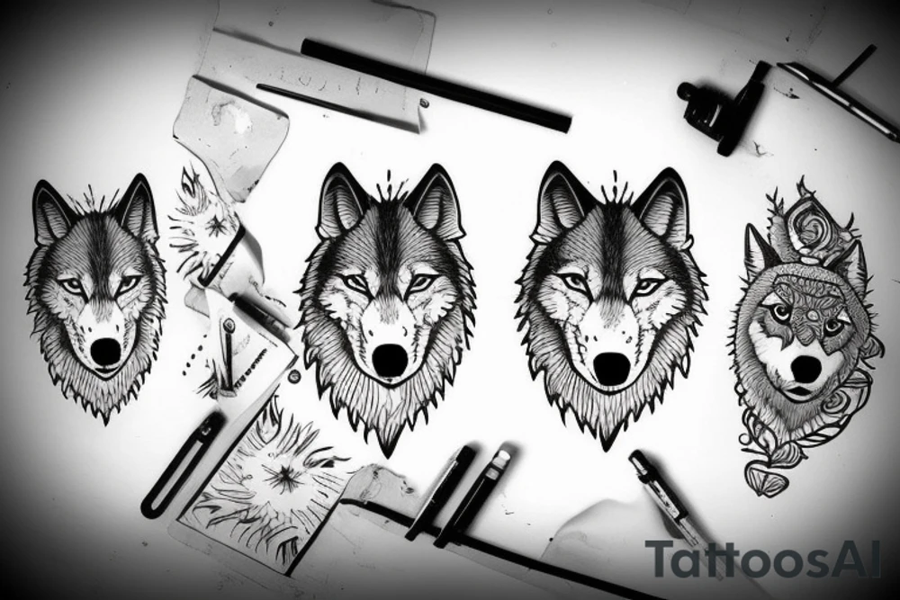 Simple wolf tattoo idea