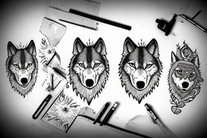 Simple wolf tattoo idea