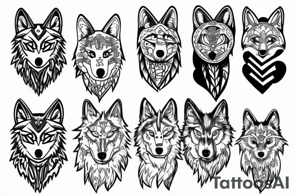 One line wolf tattoo idea