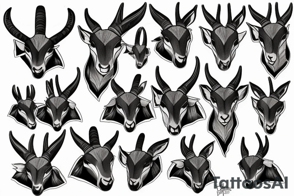 Springbok head tattoo idea
