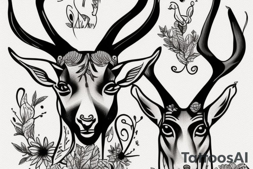 Springbok head tattoo idea