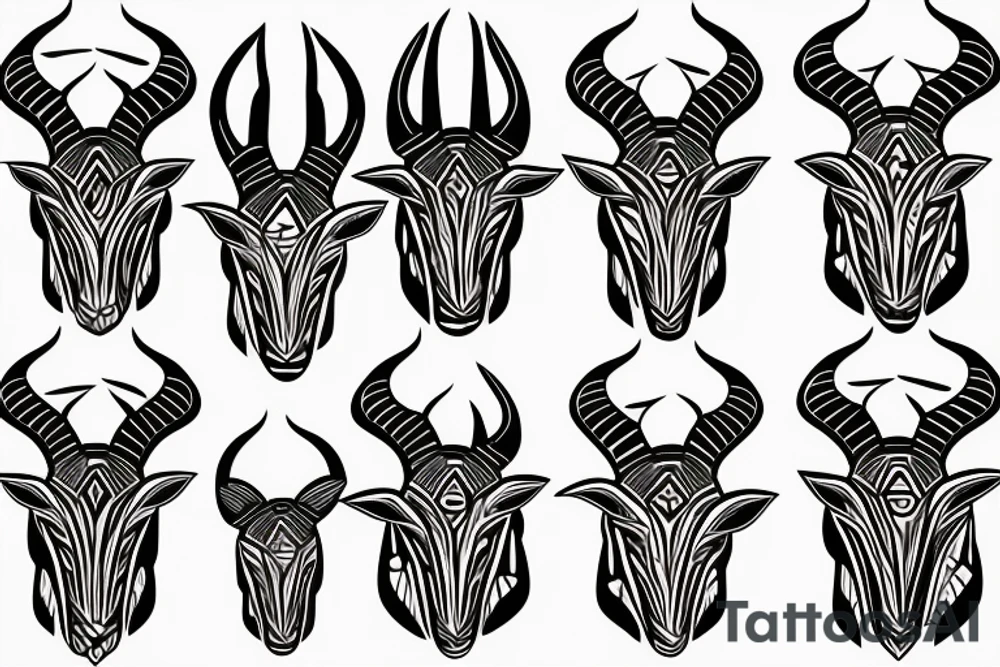 Springbok head tattoo idea