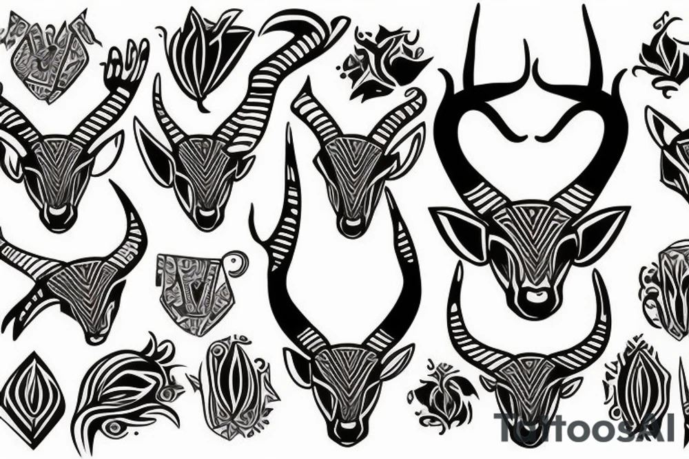 Springbok head tattoo idea