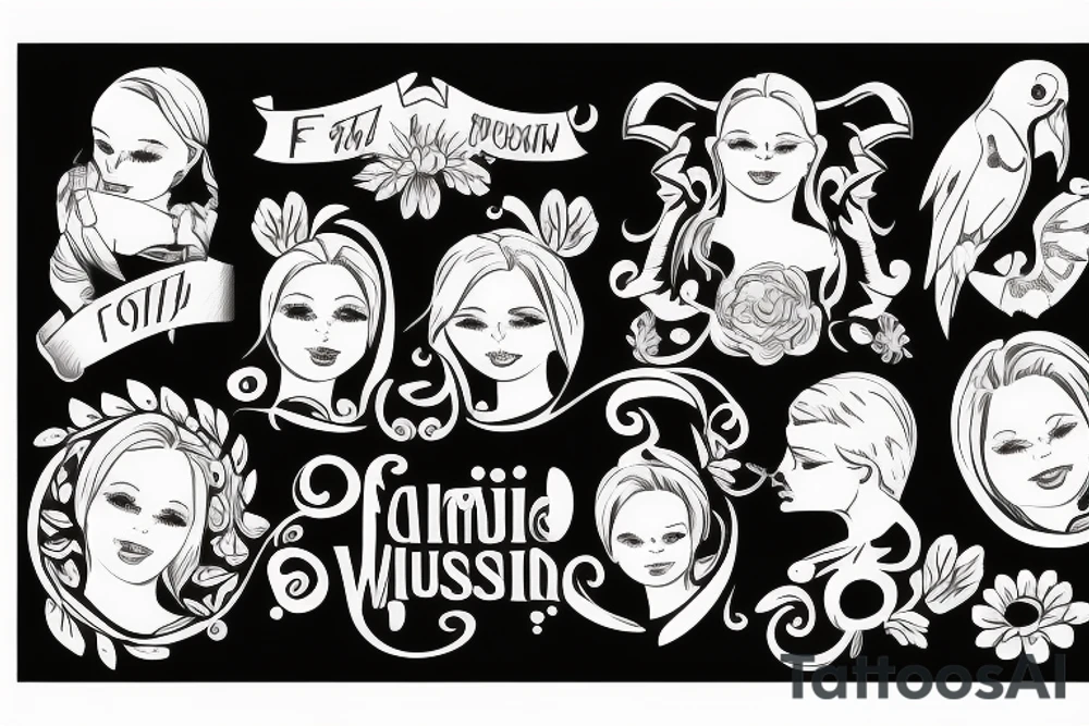 Russian wirting Family tattoo idea