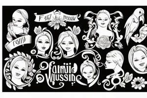 Russian wirting Family tattoo idea