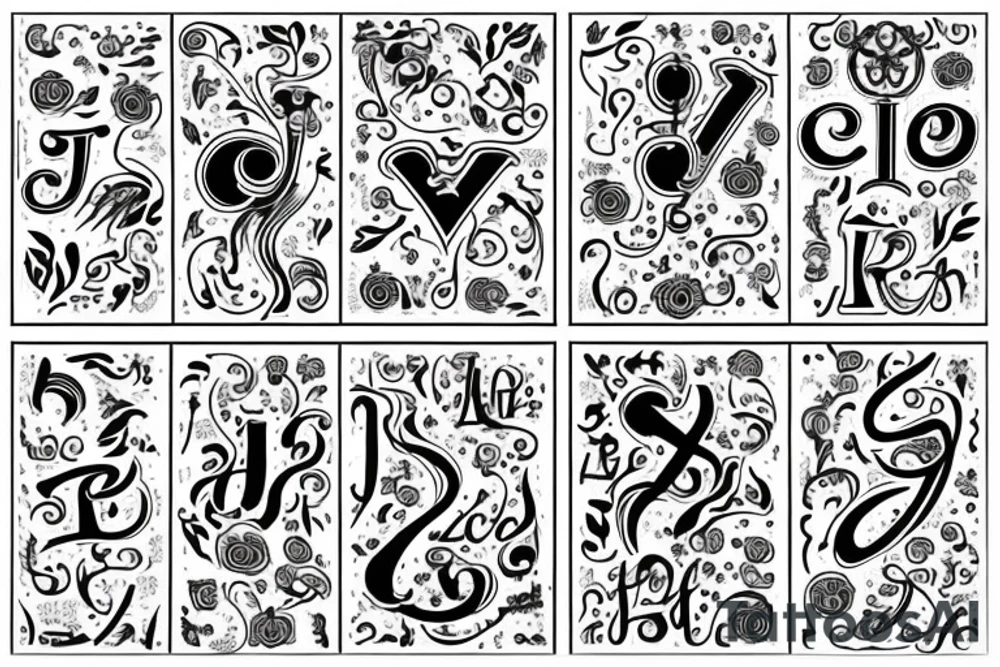 Russian alphabet tattoo idea