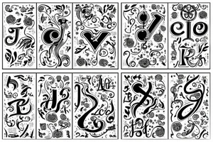 Russian alphabet tattoo idea