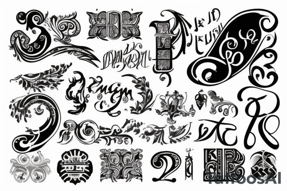Russian alphabet tattoo idea