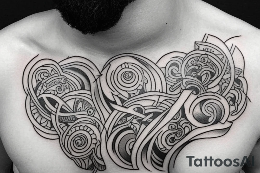 Russian style 
chest tattoo idea