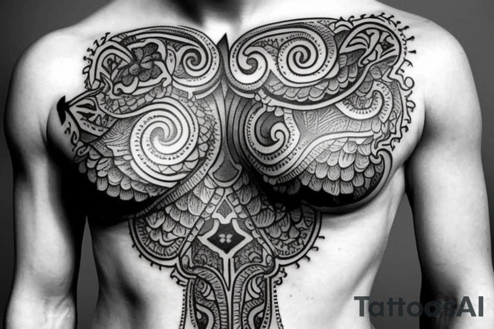 Russian style 
chest tattoo idea