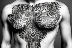 Russian style 
chest tattoo idea