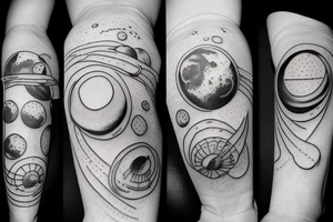 Astronaut with planets tattoo idea