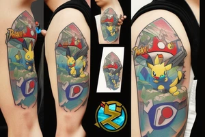 Pokemon coming out of gameboy color tattoo idea