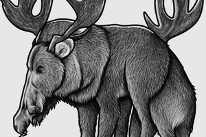 A bear and a moose preparing to fight tattoo idea