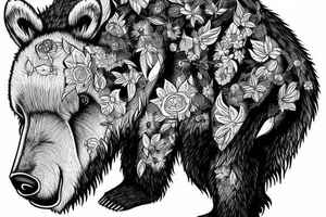 A bear and a moose preparing to fight tattoo idea