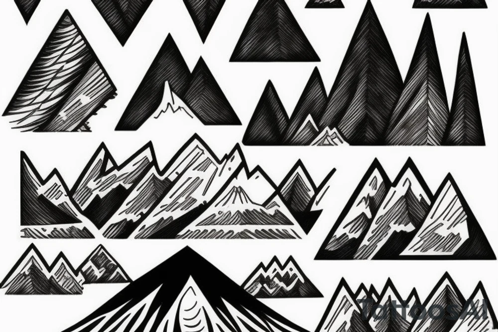 Snow-capped mountains tattoo idea
