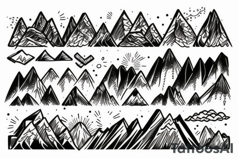 Snow-capped mountains tattoo idea