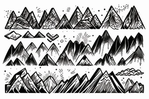 Snow-capped mountains tattoo idea
