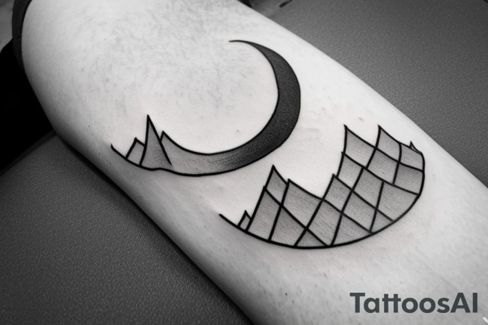 Aesthetic minimalistic mountains tattoo idea
