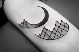 Aesthetic minimalistic mountains tattoo idea